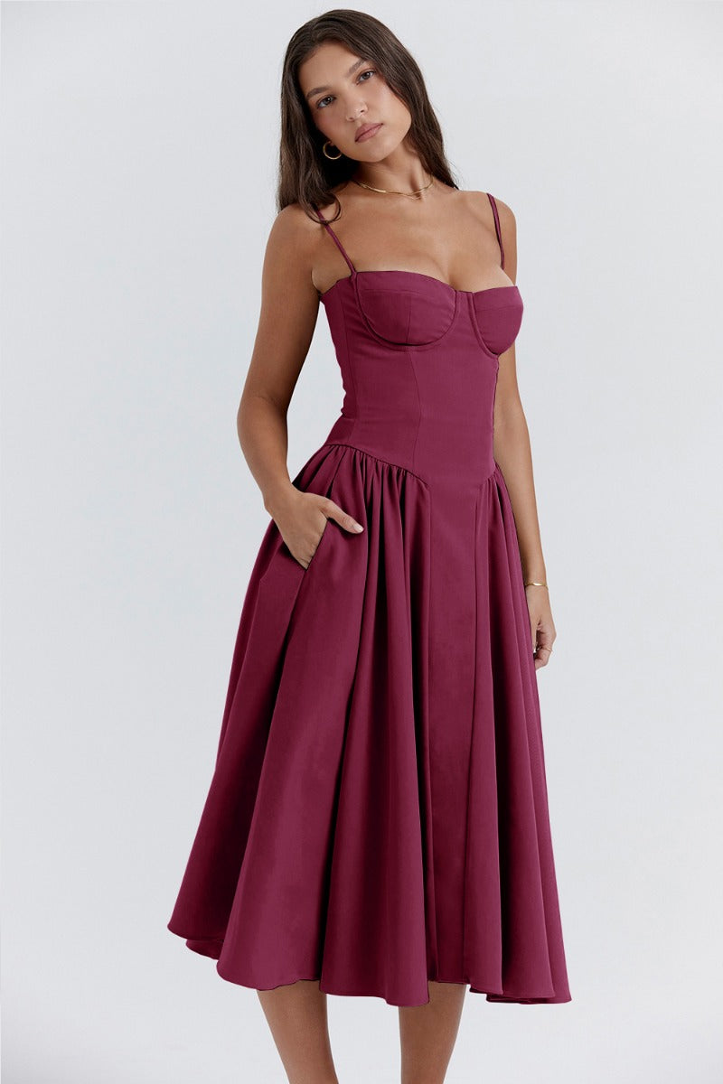 Sleeveless Midi Dress with Corset Fit – Attractive Fit