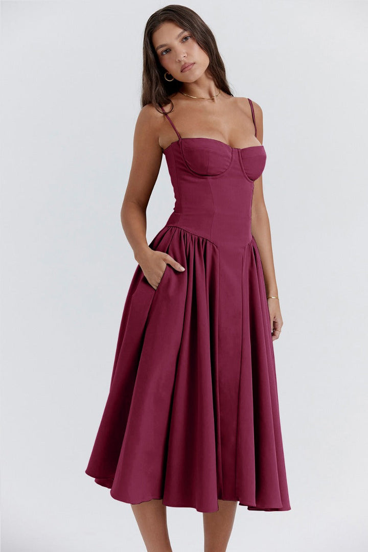 Sleeveless Midi Dress with Corset Fit – Attractive Fit