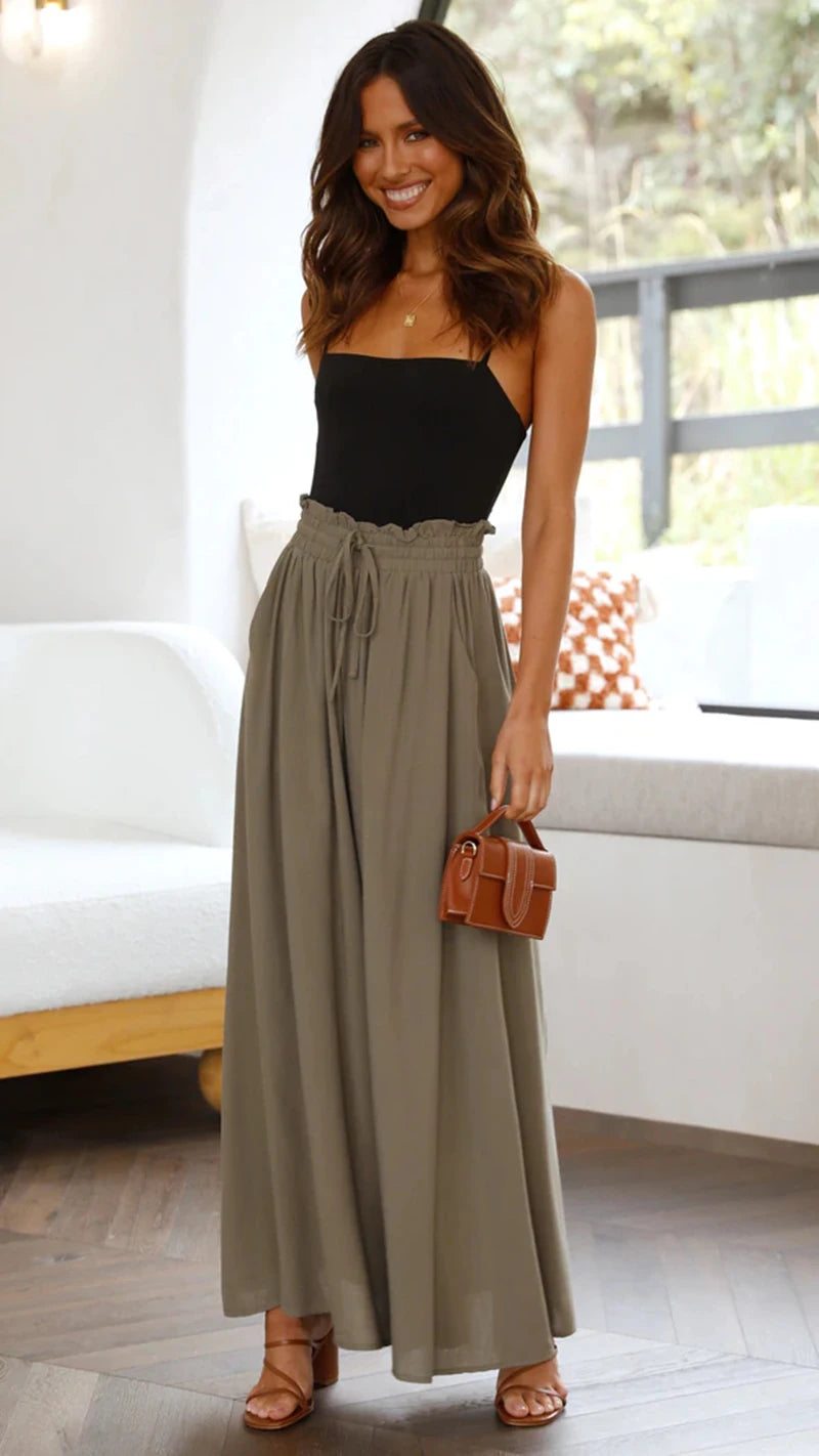 ARIA - WIDE LEG ELASTIC WAIST PANTS