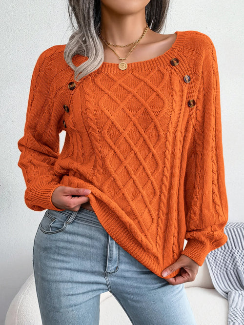 Daphne – Women’s Casual Square Collar Knitted Pullover Sweater