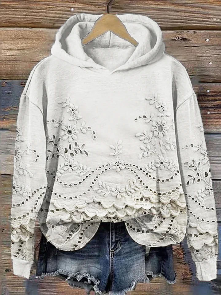 SACHZNA | Hoodie with Floral Embroidery