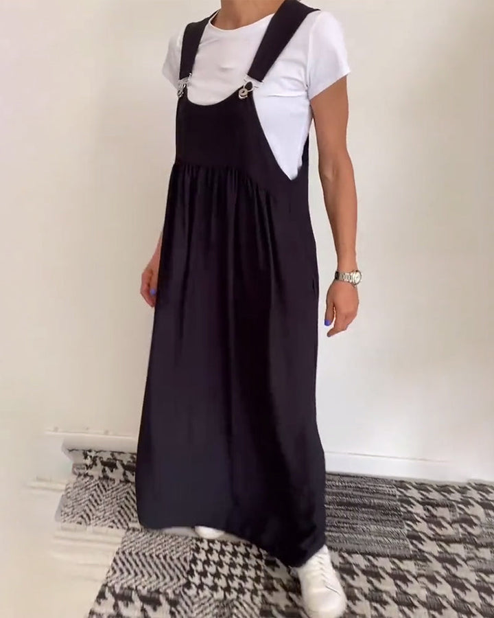 Casual Solid Colour Dress with Straps