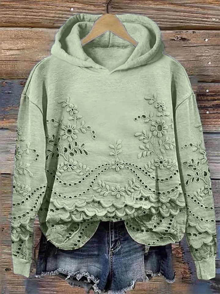 SACHZNA | Hoodie with Floral Embroidery