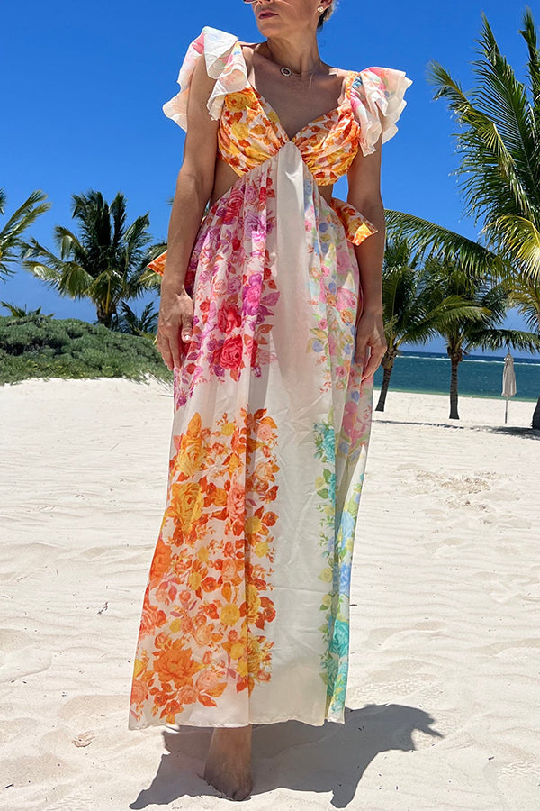 Blooming Beauty Floral Cutout Maxi Dress