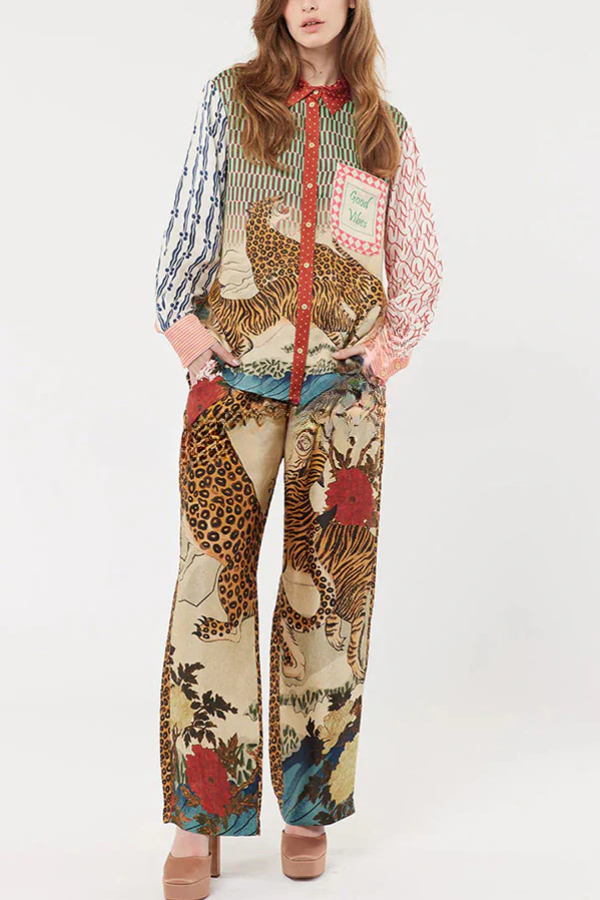 Savanna™ Tropical Tiger Print Shirt & Pants Set