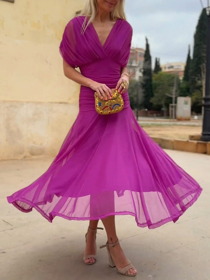 Isolde – Elegant Mesh Boutonniere Dress