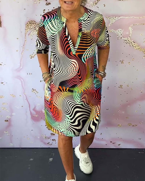 Ria™ | Colourful V-neck Dress