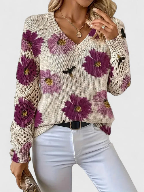 Aurélie | Elegant cardigan with floral pattern