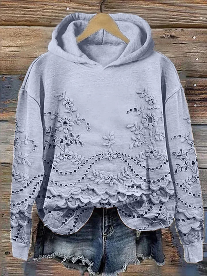 SACHZNA | Hoodie with Floral Embroidery