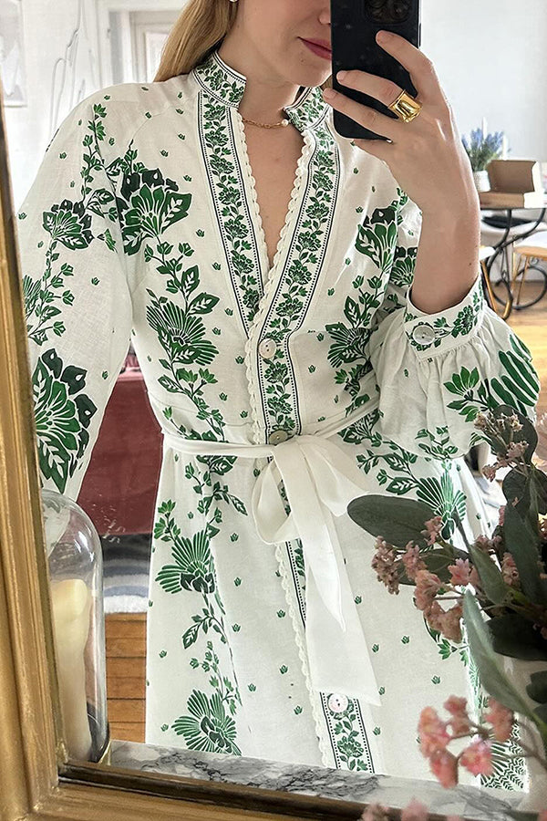 Celeste™ Unique Print Button-Down Maxi Dress