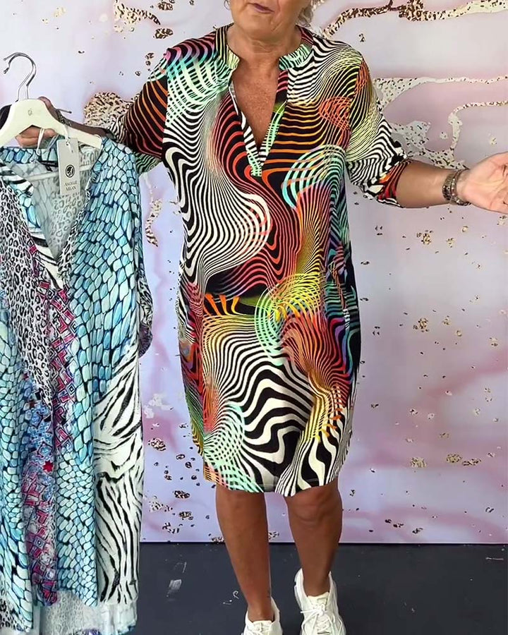 Ria™ | Colourful V-neck Dress