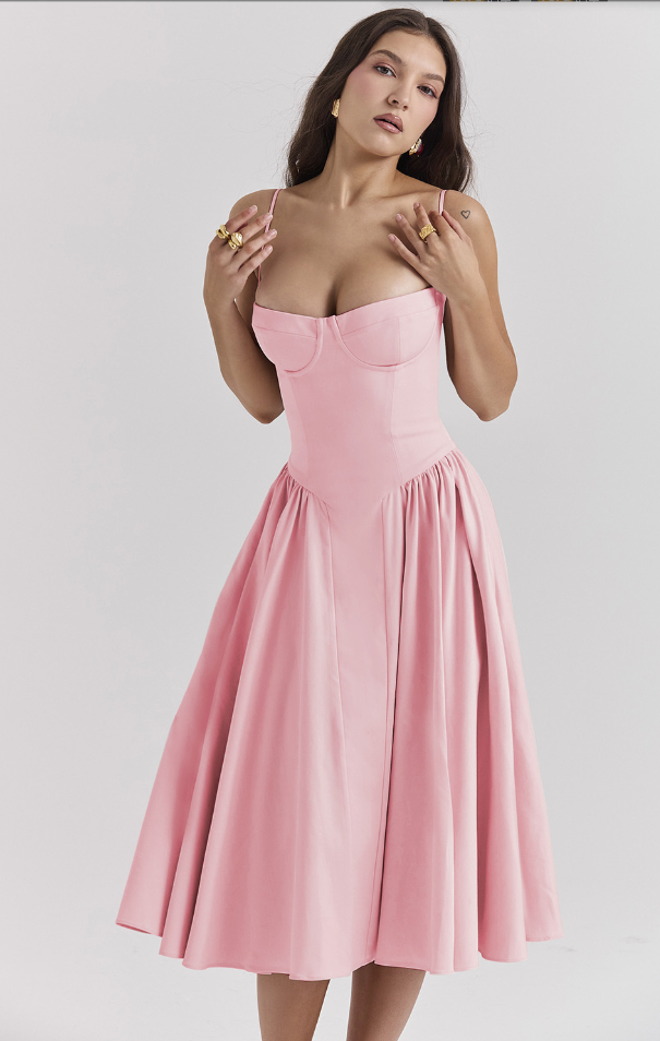 Sleeveless Midi Dress with Corset Fit – Attractive Fit