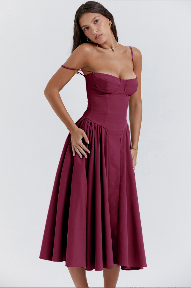 Sleeveless Midi Dress with Corset Fit – Attractive Fit