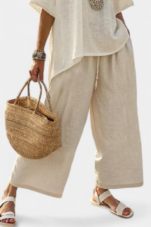 Lovie Oversized Blouse and Wide-Leg Trousers