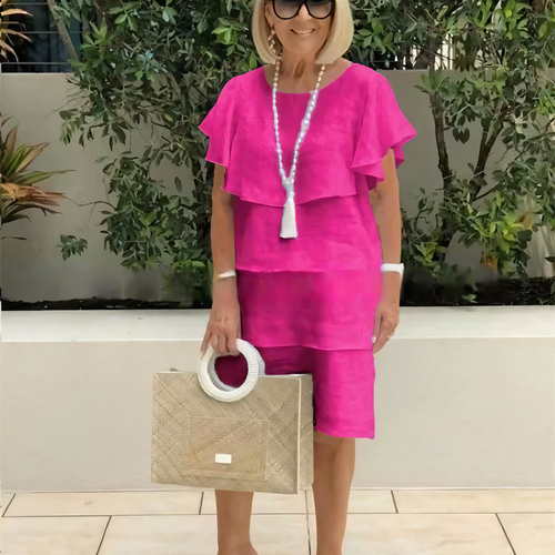 Elegant Breeze™ Layered Chiffon Midi Dress