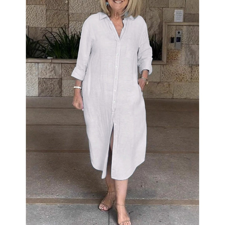 Lunvra Women’s Casual Loose Long Shirt Dress