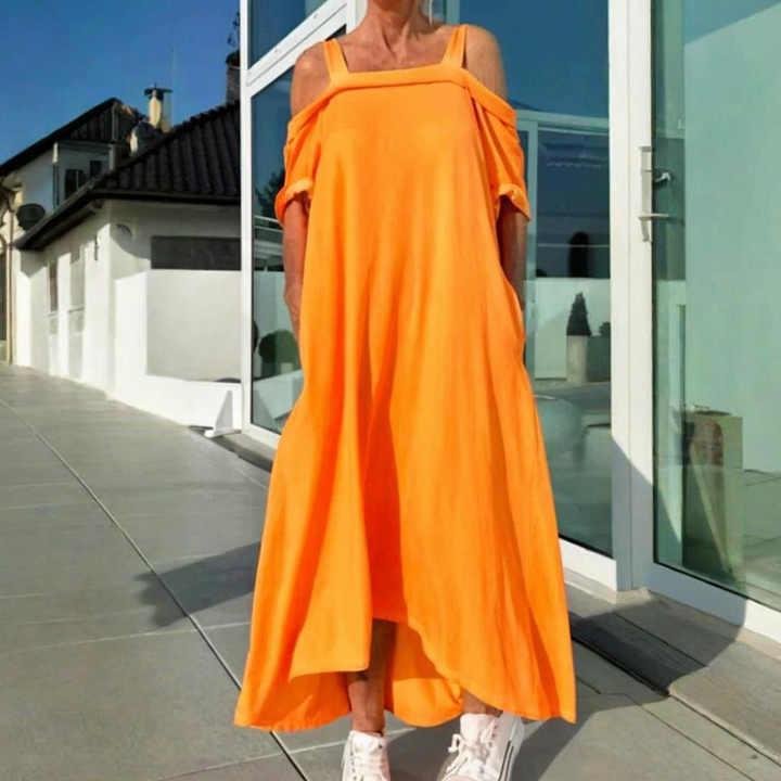 Diana – Stylish flowy cold shoulder maxi dress