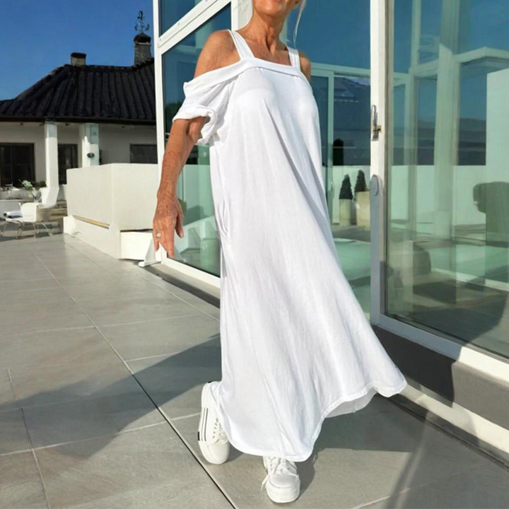 Diana – Stylish flowy cold shoulder maxi dress
