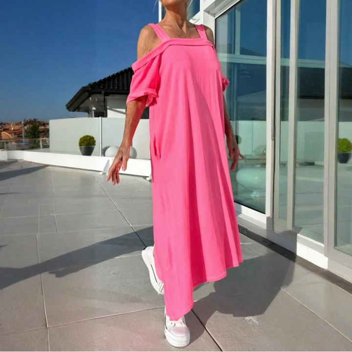 Diana – Stylish flowy cold shoulder maxi dress