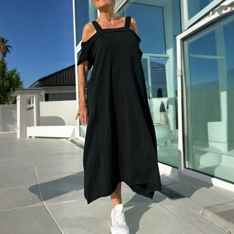 Diana – Stylish flowy cold shoulder maxi dress