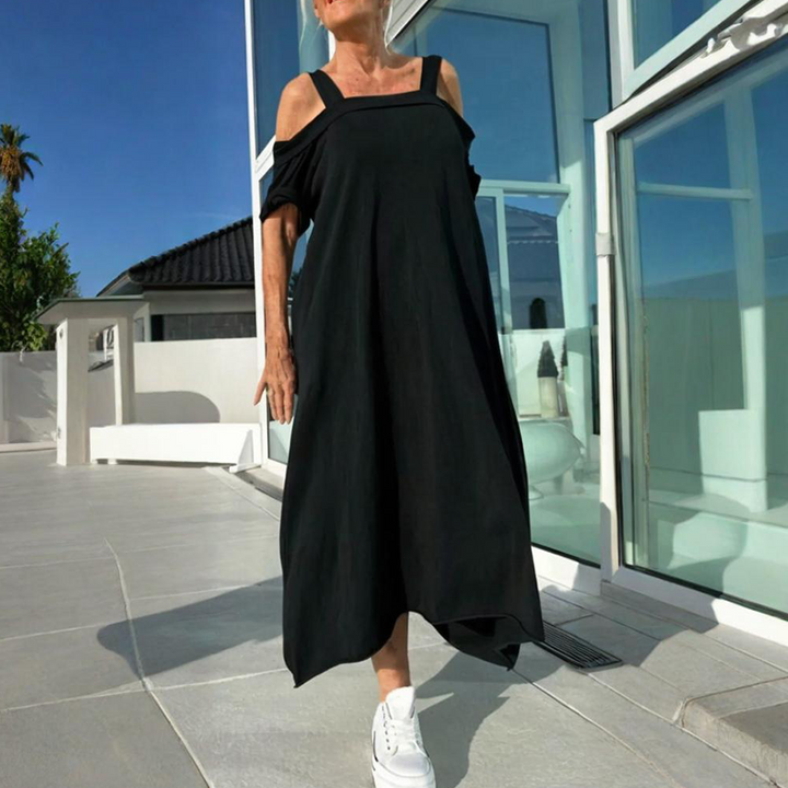 Diana – Stylish flowy cold shoulder maxi dress