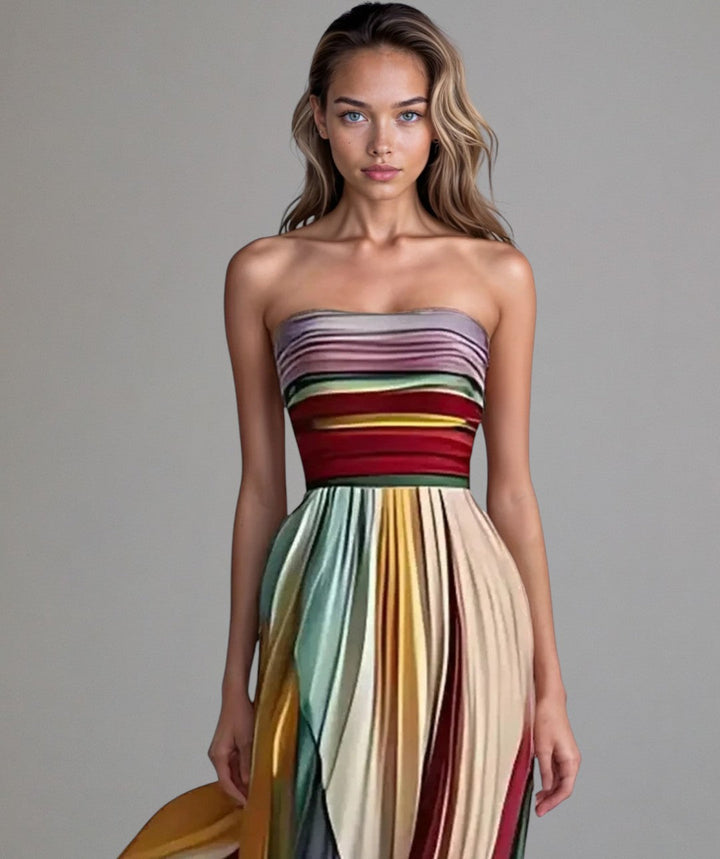 FLORA - COLOURFUL SLEEVELESS DRESS