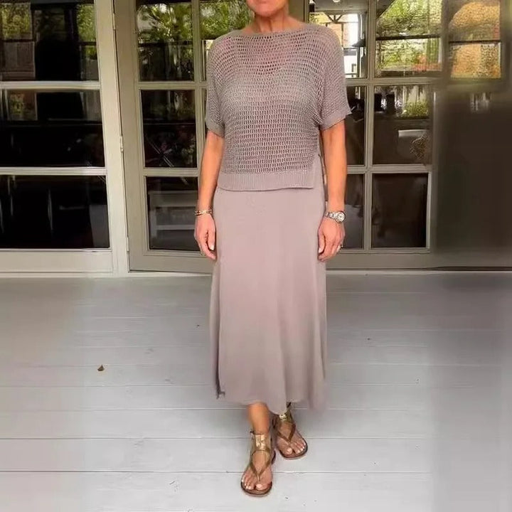 Dumez | Elegant 2-piece dress + perforated top