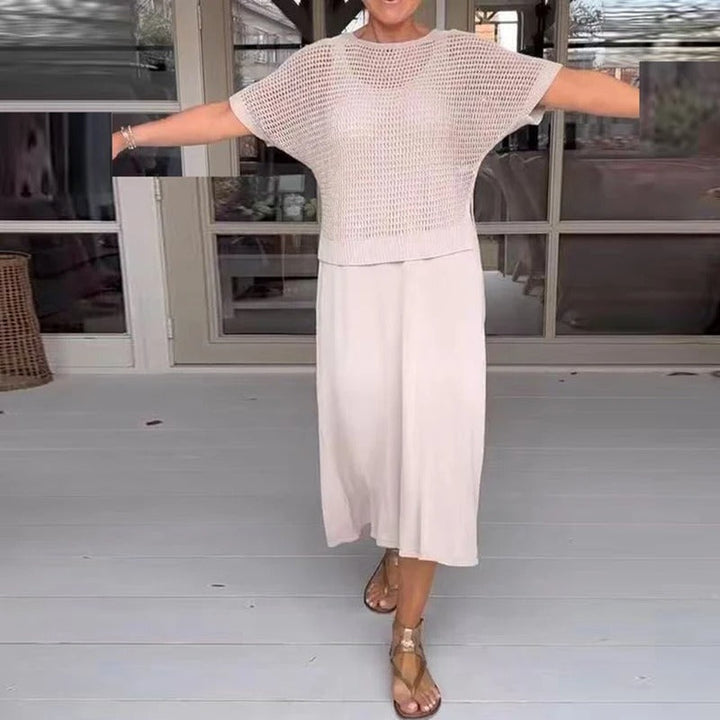 Dumez | Elegant 2-piece dress + perforated top